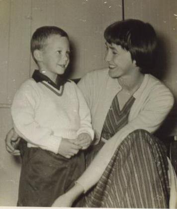 photo: David, age 3 and a half, with Flo, 1956