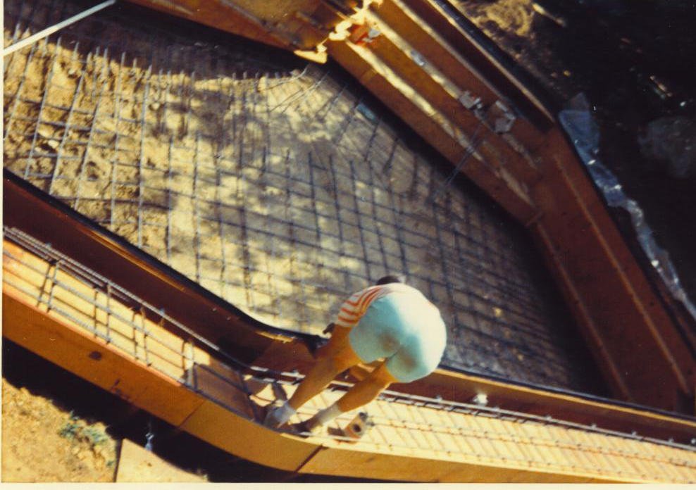 photo: Flo building forms and reinforcement for the pool