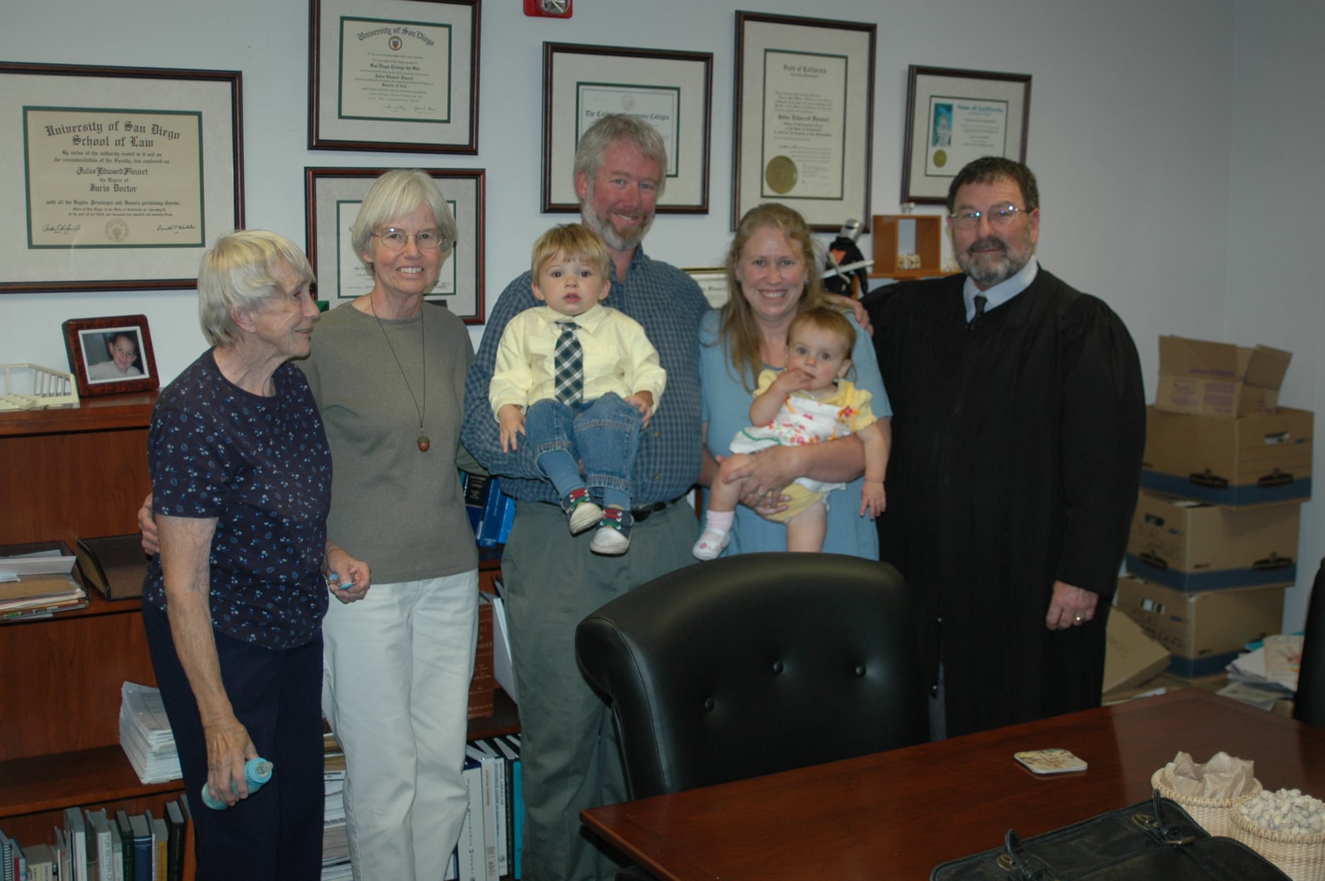 photo: Flo, Stephanie, Ridley, Scott, Robin, and Zoe, 09-Sep-2008 adoption day