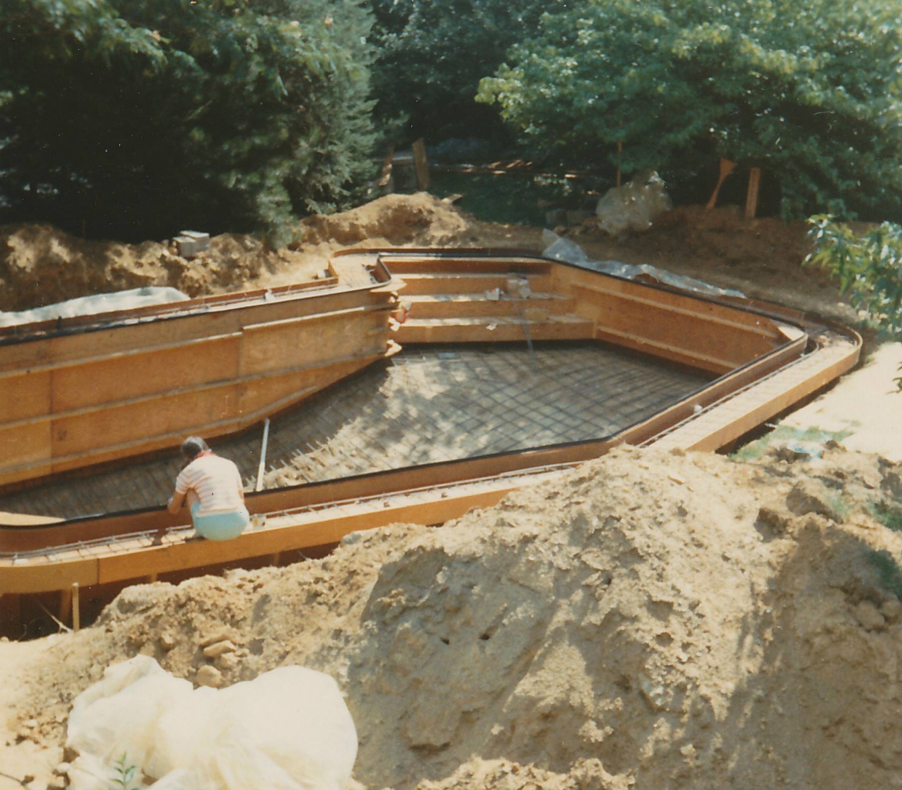photo: Flo building forms and reinforcement for the pool