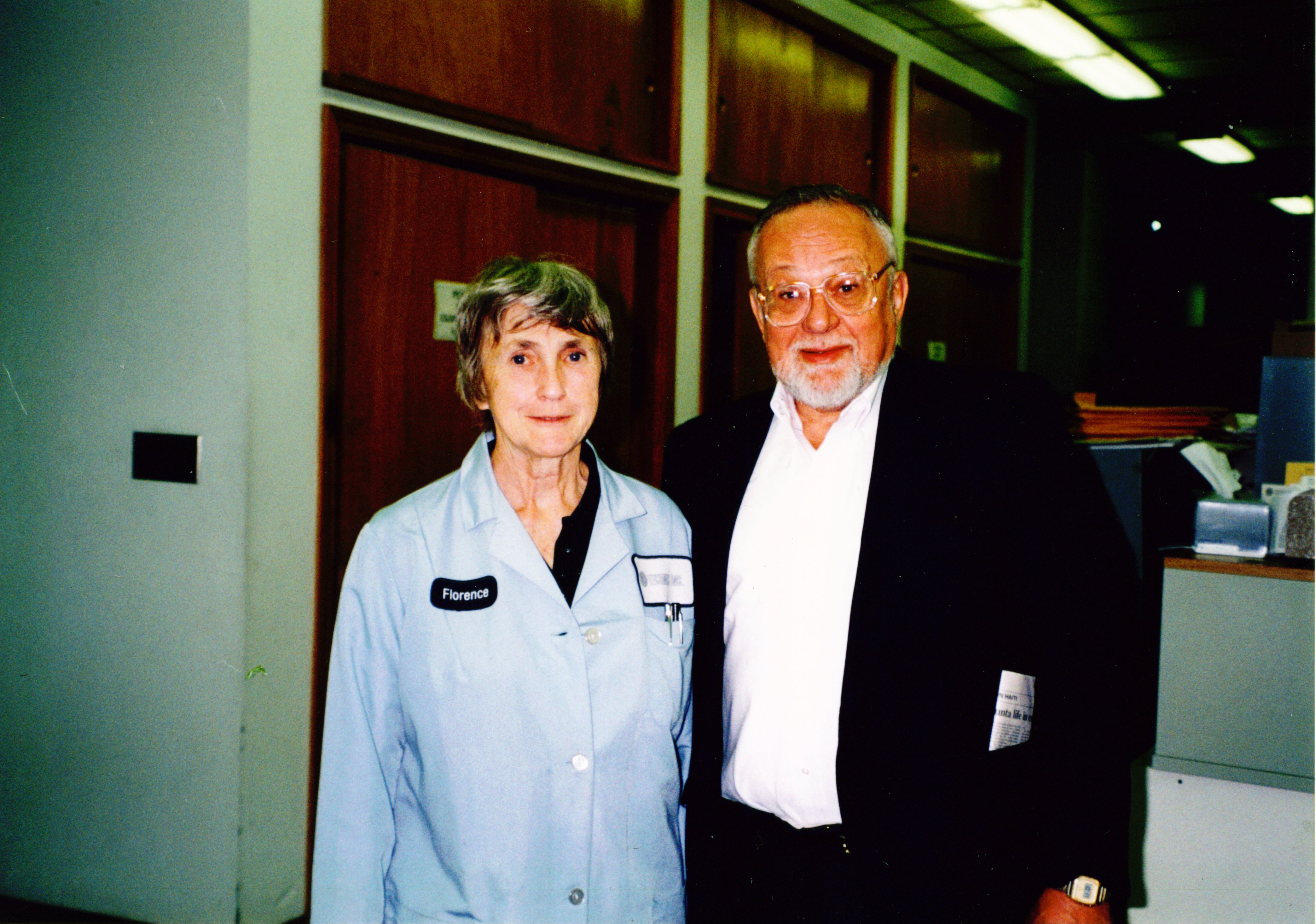 photo: Flo with Al Weisberg at Technic headquarters, Cranston, RI, 1980s