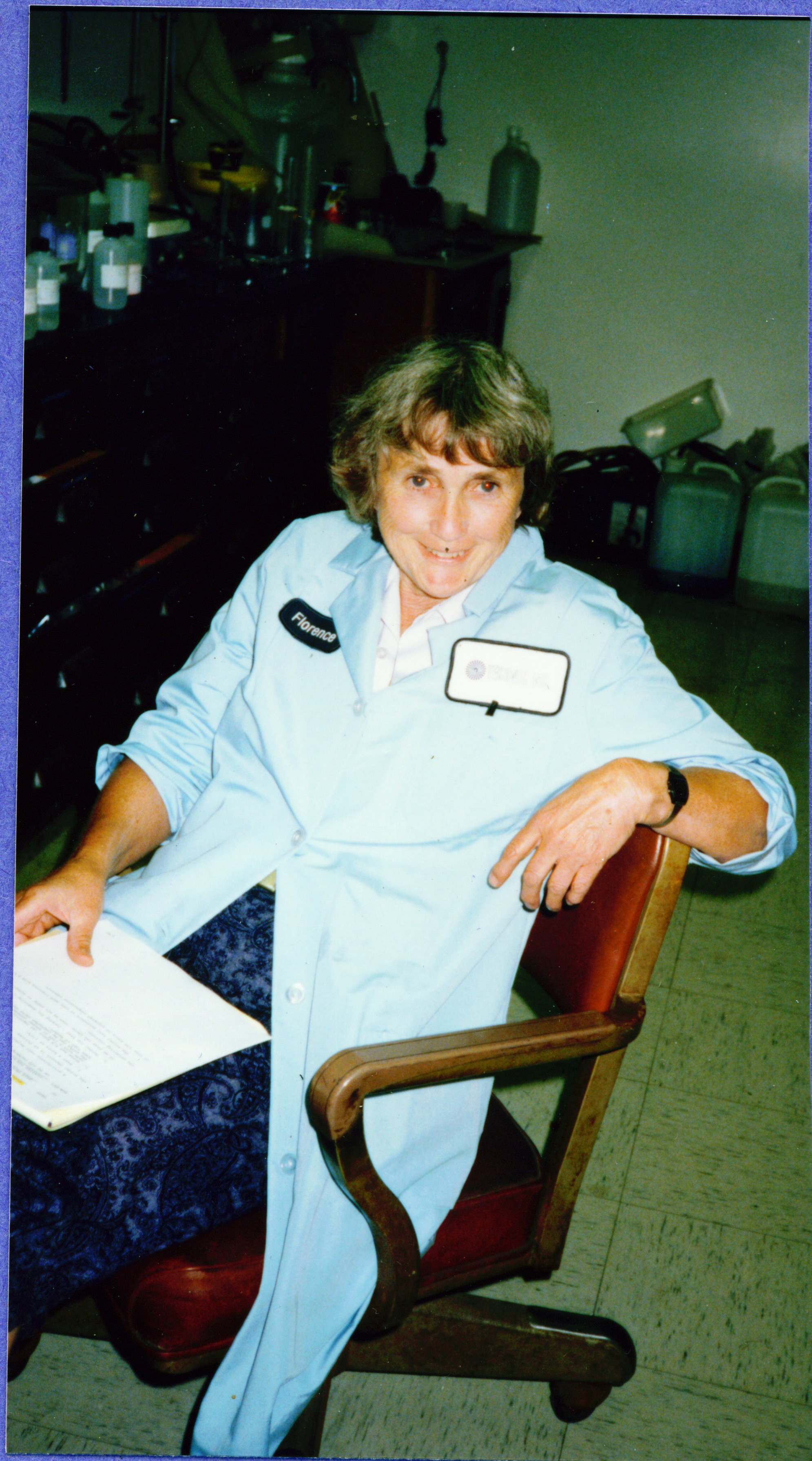 photo: Flo at Technic headquarters, Cranston, RI, 1980s
